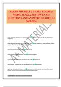 SARAH MICHELLE CRASH COURSE&colon; MEDICAL Q&A REVIEW EXAM QUESTIONS AND ANSWERS GRADED A&plus; 2025&sol;2026