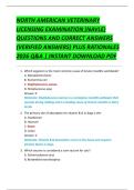 NORTH AMERICAN VETERINARY  LICENSING EXAMINATION &lpar;NAVLE&rpar;  QUESTIONS AND CORRECT ANSWERS  &lpar;VERIFIED ANSWERS&rpar; PLUS RATIONALES  2026 Q&A &vert; INSTANT DOWNLOAD PDF 