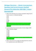Michigan Electrician &mdash; Master Licensing Exam  Questions And Correct Answers &lpar;Verified  Answers&rpar; Plus Rationales 2026 Q&A &vert; Instant  Download Pdf 