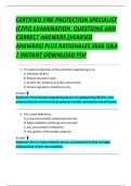 CERTIFIED FIRE PROTECTION SPECIALIST  &lpar;CFPS&rpar; EXAMINATION  QUESTIONS AND  CORRECT ANSWERS &lpar;VERIFIED  ANSWERS&rpar; PLUS RATIONALES 2026 Q&A  &vert; INSTANT DOWNLOAD PDF 