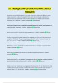 ITC Testing EXAM QUESTIONS AND CORRECT  ANSWERS