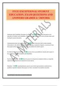 FTCE EXCEPTIONAL STUDENT EDUCATION&period; EXAM QUESTIONS AND ANSWERS GRADED A&plus; 2025&sol;2026