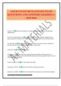 GOLD COAST REAL ESTATE EXAM QUESTIONS AND ANSWERS GRADED A&plus; 2025&sol;2026