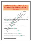 GOLD COAST REAL ESTATE EXAM QUESTIONS AND ANSWERS GRADED A&plus; 2025&sol;2026