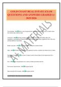 GOLD COAST REAL ESTATE EXAM QUESTIONS AND ANSWERS GRADED A&plus; 2025&sol;2026