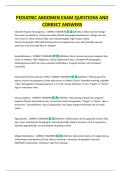 PEDIATRIC ABDOMEN EXAM QUESTIONS AND  CORRECT ANSWERS