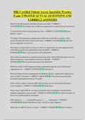 HBI Certified Patient Access Specialist Practice  Exam UPDATED ACTUAL QUESTIONS AND  CORRECT ANSWERS