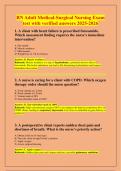 RN Adult Medical-Surgical Nursing Exam test with verified answers 2025-2026