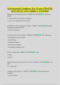 Environmental Compliance Test 1 Exam UPDATED  QUESTIONS AND CORRECT ANSWERS