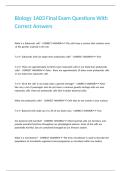 Biology 1A03 Final Exam Questions With Correct Answers