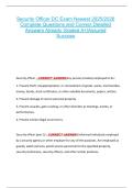 Security Officer DC Exam Newest 2025&sol;2026  Complete Questions and Correct Detailed  Answers Already Graded A&plus;&vert;Assured  Success 