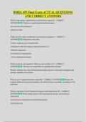 BMEG 455 Final Exam ACTUAL QUESTIONS  AND CORRECT ANSWERS
