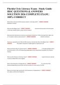 Florida Civic Literacy Exam - Study Guide IRSC QUESTIONS & ANSWERS SOLUTION 2026 COMPLETE EXAM &vert; 100&percnt; CORRECT