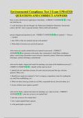 Environmental Compliance Test 2 Exam UPDATED  QUESTIONS AND CORRECT ANSWERS