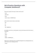 NLN Practice Questions with Complete Solutions