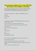 Environmental Compliance Test 1 Exam UPDATED  QUESTIONS AND CORRECT ANSWERS