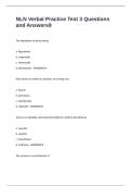 NLN Verbal Practice Test 3 Questions and Answers