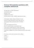 Science NLN practice questions with complete solutions