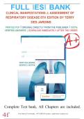 Test Bank for Clinical Manifestations and Assessment of Respiratory Disease 8th Edition by Des Jardins