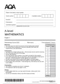 AQA A LEVEL MAY JUNE 2025 MATHS PAPER 1 QUESTION PAPER