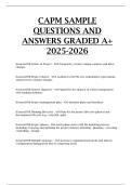 CAPM sample questions and answers GRADED A&plus; 2025-2026