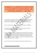MARKING CLASSIFIED INFORMATION EXAM&sol;STEPP EXAM QUESTIONS AND ANSWERS GRADED A&plus; 2025&sol;2026