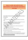 MCAT AAMC OUTLINE EXAM QUESTIONS AND ANSWERS GRADED A&plus; 2025&sol;2026