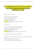 California Teen Driver Education Permit Test Study Guide &vert; Verified Questions & Correct Detailed Answers &vert; Latest A&plus; Grade &vert; 2025&sol;2026 Edition