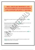 MSLC MILITARY PROPERTY AND ACCOUNTABILITY EXAM QUESTIONS AND ANSWERS GRADED A&plus; 2025&sol;2026