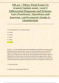 NR 511 &sol; NR511 Final Exam V2 &ndash; Differential Diagnosis and Primary Care Practicum &lpar;Chamberlain&rpar; &ndash; Latest 2026&sol;2027 Questions and 100&percnt; Correct Answers