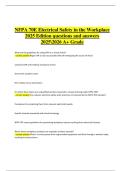 NFPA 70E &ndash; Electrical Safety in the Workplace &lpar;2025 Edition&rpar; &vert; Verified Questions & Correct Detailed Answers &vert; Latest A&plus; Grade &vert; 2025&sol;2026