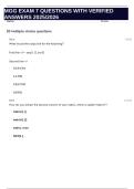 MGG EXAM 7 QUESTIONS WITH VERIFIED ANSWERS 2025&sol;2026