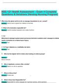 NSG 121 Health Assessment &ndash; Exam 4 Complete Questions & Solutions &lpar;Herzing Nursing Program&period;pdf