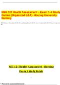 NSG 121 Health Assessment &ndash; Exam 1&ndash;4 Study Guides &lpar;Organized Q&A&rpar;- Herzing University Nursing&period;pdf