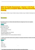 NSG 121 Health Assessment &ndash; Exams 1&ndash;4 & Final Exam Review &lpar;Complete Q&A&rpar; Herzing University Nursing&period;pdf