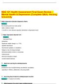 NSG 121 Health Assessment Final Exam Review &ndash; Mental Health & Depression &lpar;Complete Q&A&rpar;- Herzing University&period;pdf
