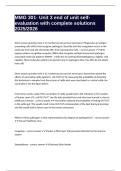 MMG 301- Unit 3 end of unit self-evaluation with complete solutions 2025&sol;2026