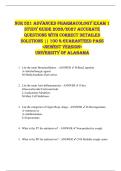 NUR 521 Advanced Pharmacology EXAM 1  STUDY GUIDE 2026&sol;2027 ACCURATE  QUESTIONS WITH CORRECT DETAILED  SOLUTIONS &vert;&vert; 100 &percnt; GUARANTEED PASS  <NEWEST VERSION>  University of Alabama 