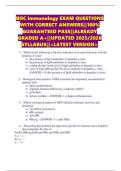 BOC Immunology EXAM QUESTIONS WITH CORRECT ANSWERS&vert;&vert;100&percnt; GUARANTEED PASS&vert;&vert;ALREADY GRADED A&plus;&vert;&vert;UPDATED 2025&sol;2026 SYLLABUS&vert;&vert;<LATEST VERSION>