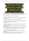 ATI TEAS Immune System EXAM QUESTIONS WITH CORRECT ANSWERS&vert;&vert;100&percnt; GUARANTEED PASS&vert;&vert;ALREADY GRADED A&plus;&vert;&vert;UPDATED 2025&sol;2026 SYLLABUS&vert;&vert;<LATEST VERSION>