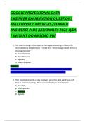GOOGLE PROFESSIONAL DATA  ENGINEER EXAMINATION QUESTIONS  AND CORRECT ANSWERS &lpar;VERIFIED  ANSWERS&rpar; PLUS RATIONALES 2026 Q&A  &vert; INSTANT DOWNLOAD PDF 