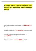 Chemistry Regents Exam Review &vert; Core Topics&comma;  Regents-Style Questions & Key Formulas &lpar;2025  Update