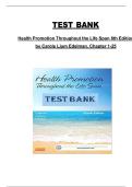 Health Promotion Throughout the Life Span &lpar;8th Edition&rpar; by Carole Lium Edelman &ndash; Chapters 1&ndash;25 Test Bank