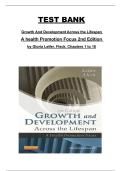 Growth and Development Across the Lifespan&colon; A Health Promotion Focus &lpar;2nd Edition&rpar; &ndash; Chapters 1&ndash;16 &vert; Test bank with practice questions