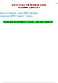 OFFICIAL SUMMER 2025 PEARSON EDEXCEL Pearson Edexcel Level 3 GCE in English Literature &lpar;9ET0&rpar; Paper 1&colon; Drama MERGED QUESTION PAPER &plus; MARK SCHEME