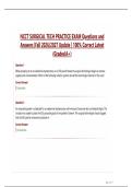 NCCT SURGICAL TECH PRACTICE EXAM Questions and  Answers &vert;Fall 2026&sol;2027 Update &vert; 100&percnt; Correct Latest  &lpar;Graded A&plus;&rpar;