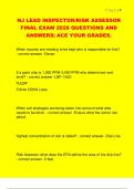 NJ LEAD INSPECTOR&sol;RISK ASSESSOR  FINAL EXAM 2026 QUESTIONS AND  ANSWERS&vert; ACE YOUR GRADES&period;