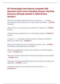AV Technologist Test Newest Complete 200  Questions And Correct Detailed Answers &lpar;Verified  Answers&rpar; &vert;Already Graded A&plus;&vert;&vert;Brand New  Version&excl;&excl;