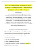 HESI Pathophysiology Exam 2024&ndash;2025 &ndash; Nursing HESI Preparation &vert; 1270 Practice Questions with Verified Answers