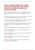 NCCCO TELESCOPIC BOOM CRANE- SWING  CAB&lpar;TLL&rpar; EXAM QUESTIONS AND ANSWERS  VERIFIED 100&percnt; CORRECT &vert;GUARANTEED  ACCURATE ANSWERS